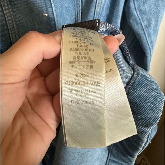 7 for all mankind denim lustre midi dress size small in valentine - Picture 8 of 11